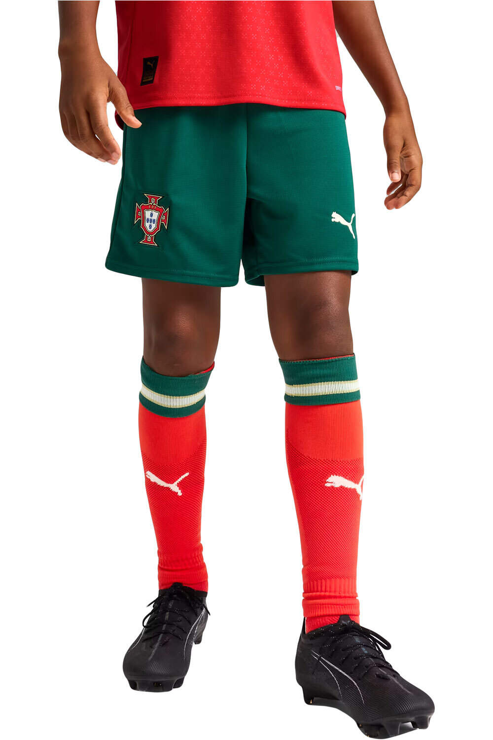 Puma pantalones fútbol oficiales niño PORTUGAL 25 Shorts Replica Jr vista frontal