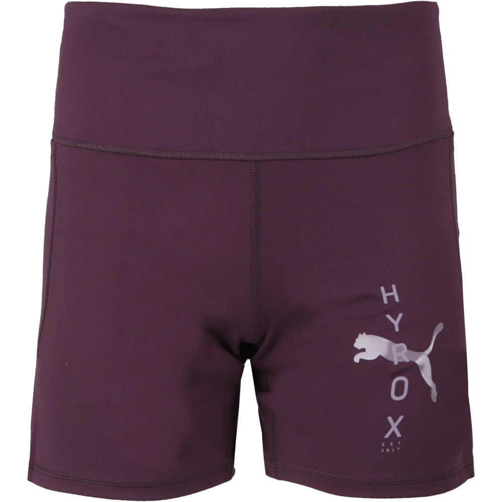 Puma pantalones y mallas cortas fitness mujer HYROX x PUMA Cloudspun HW 5 Tight Short vista frontal