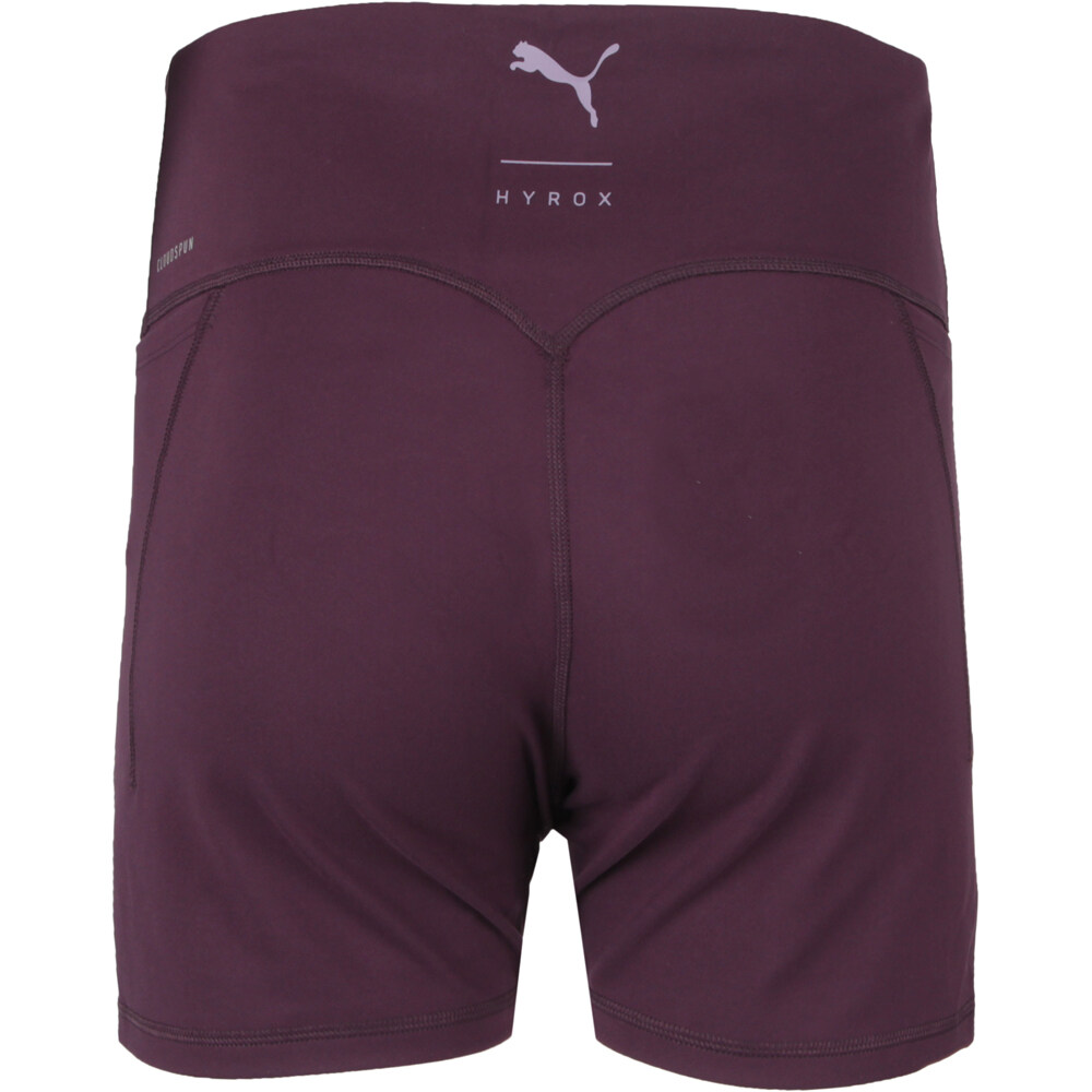 Puma pantalones y mallas cortas fitness mujer HYROX x PUMA Cloudspun HW 5 Tight Short vista trasera
