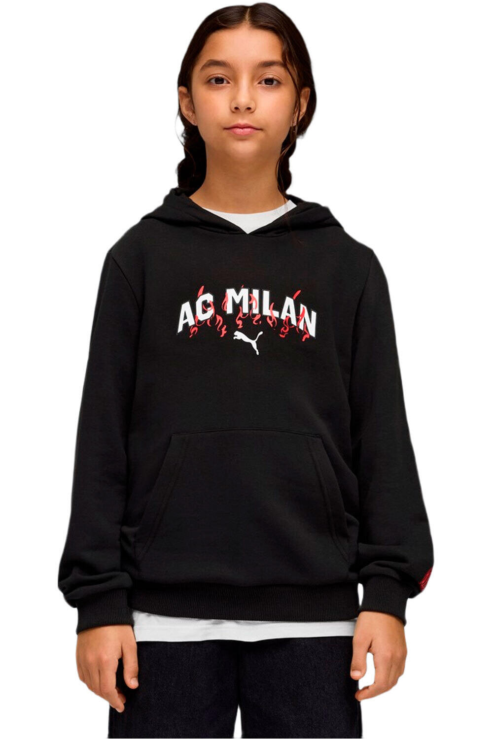 Puma sudadera entrenamiento fútbol niño ACM FtblCulture Hood vista frontal