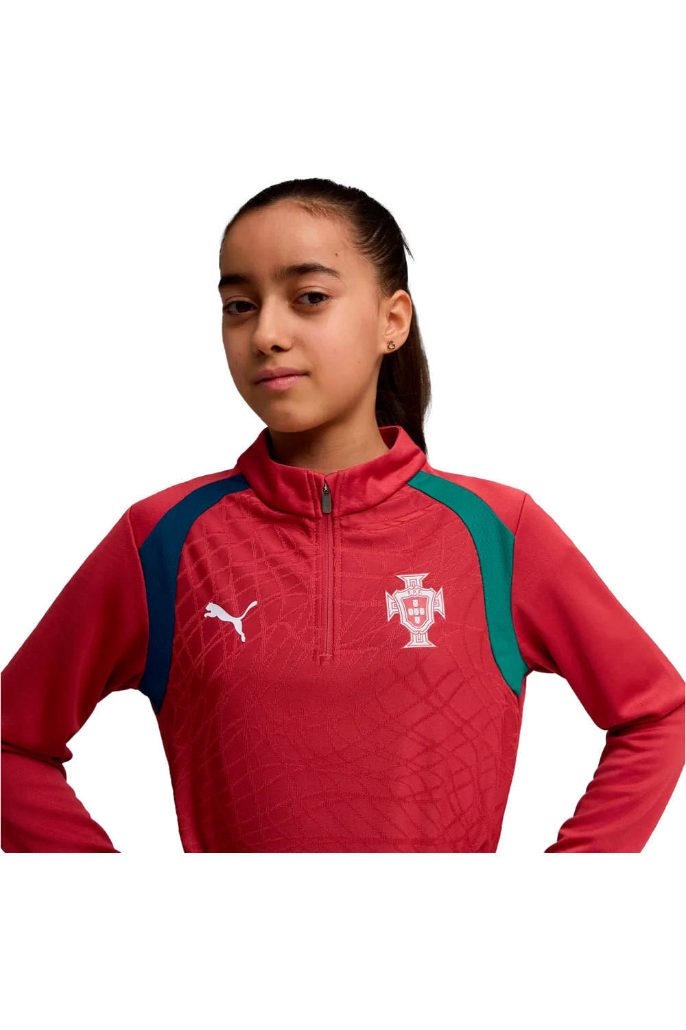 Puma sudadera entrenamiento fútbol niño FPF Training 1/4 Zip vista detalle