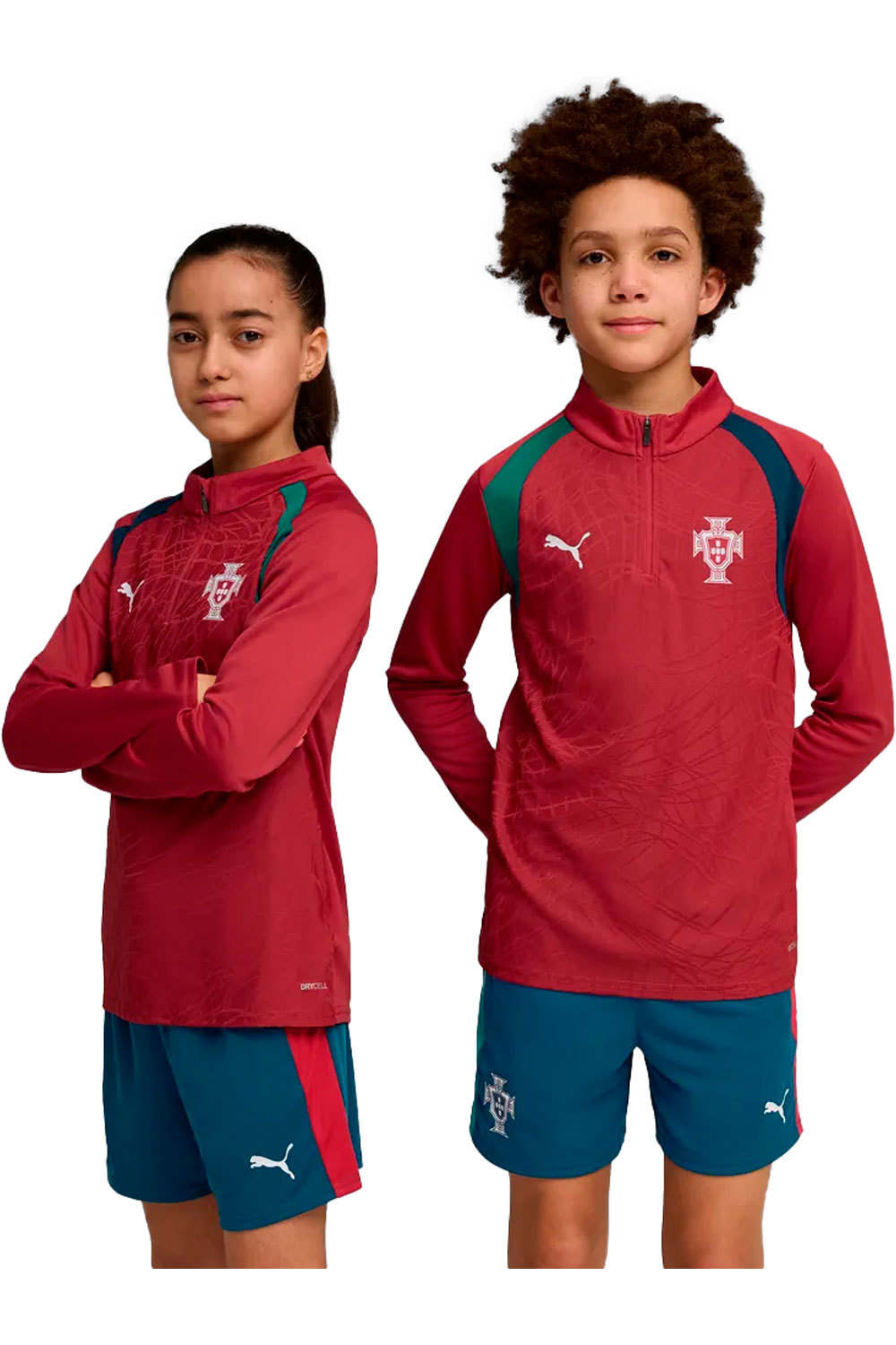 Puma sudadera entrenamiento fútbol niño FPF Training 1/4 Zip vista frontal