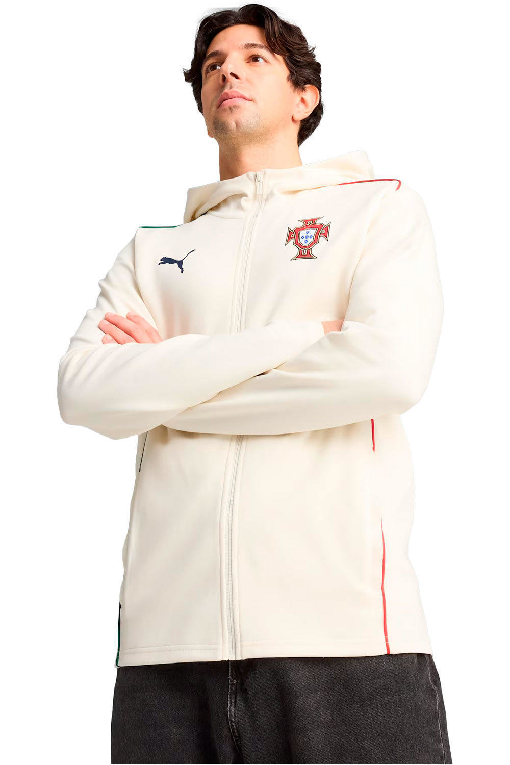 Puma sudadera entrenamiento fútbol PORTUGAL 25 Casuals Hooded Jacket vista frontal