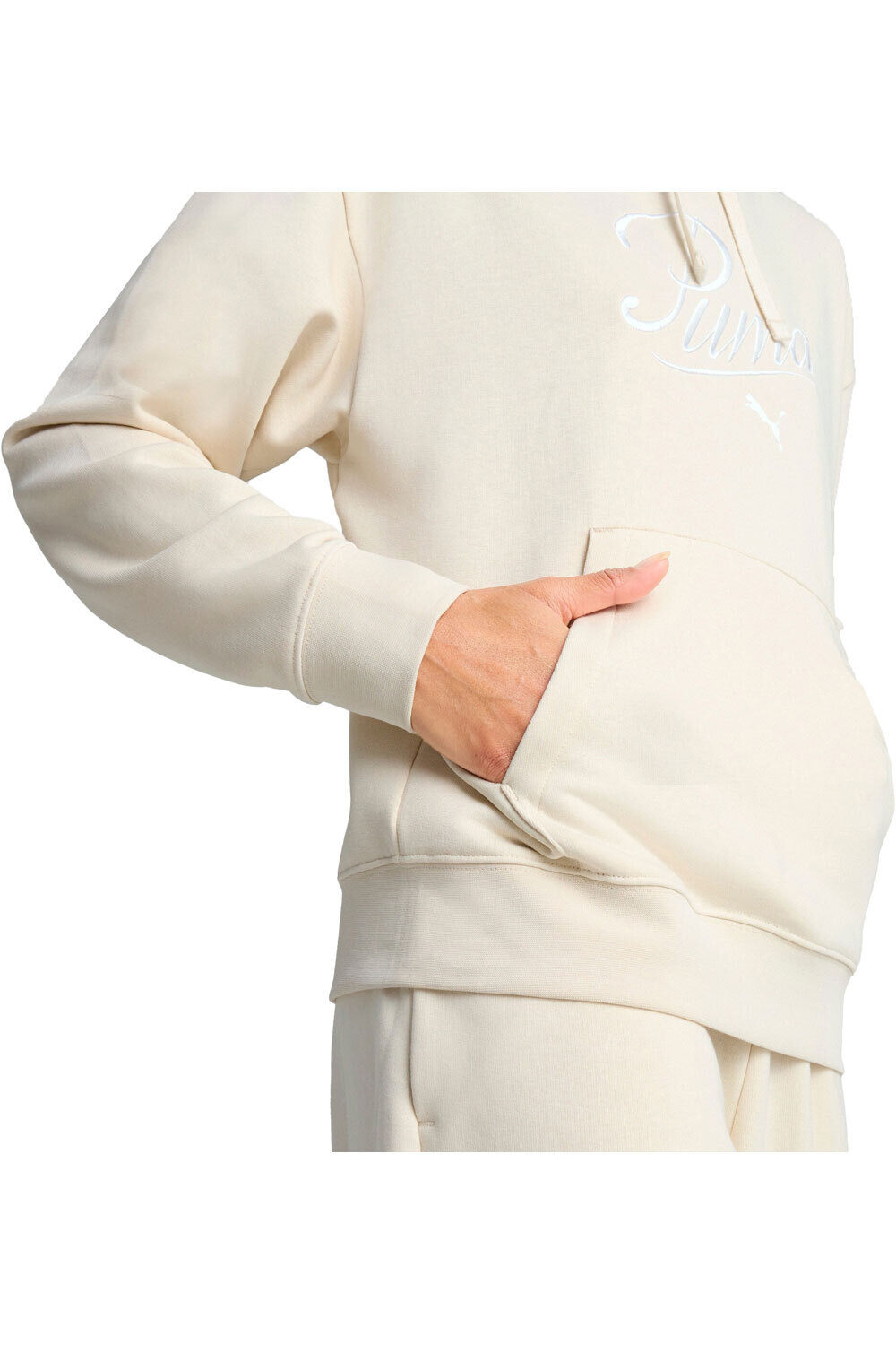 Puma sudadera mujer ESS SCRIPT Comfort H vista detalle