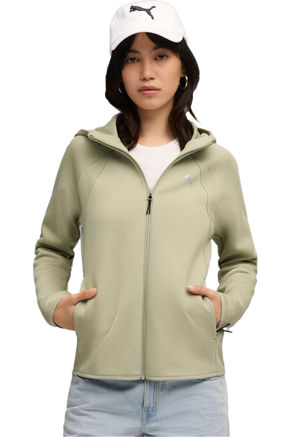 Puma sudadera mujer EVOSTRIPE Full-Zip H vista frontal