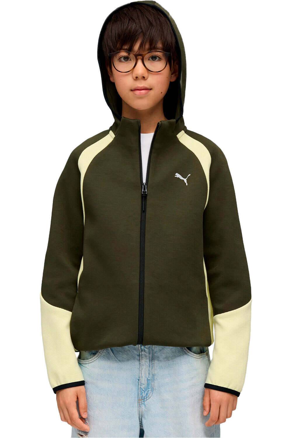 Puma sudadera niño EVOSTRIPE Full-Zip H vista frontal