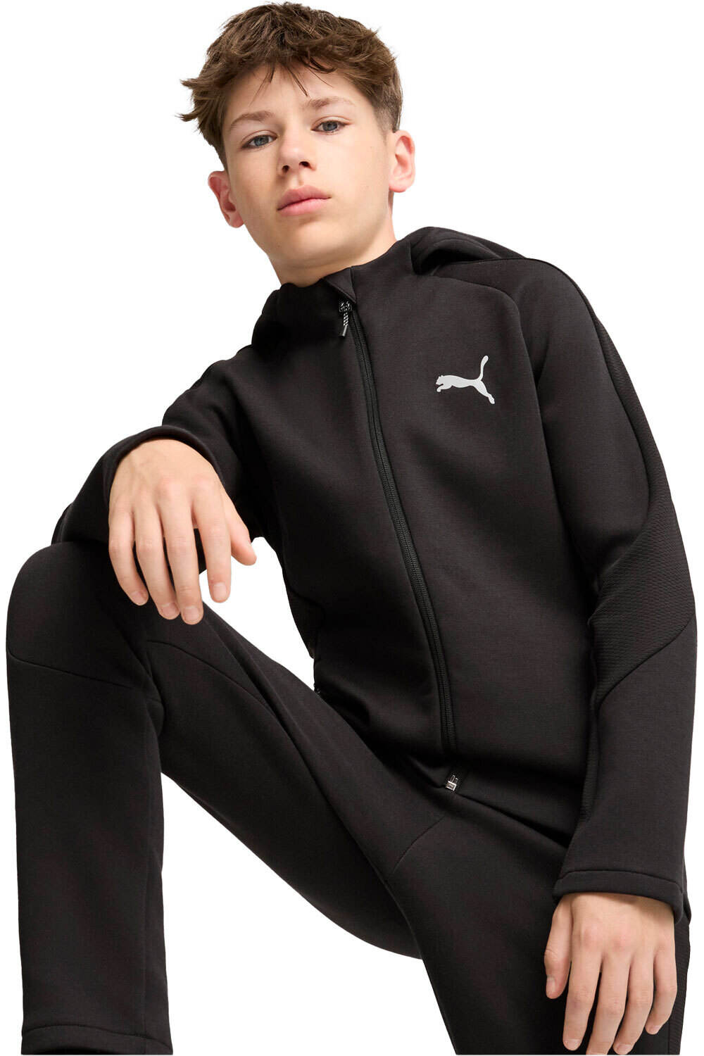 Puma sudadera niño EVOSTRIPE FZ Hoodie vista frontal