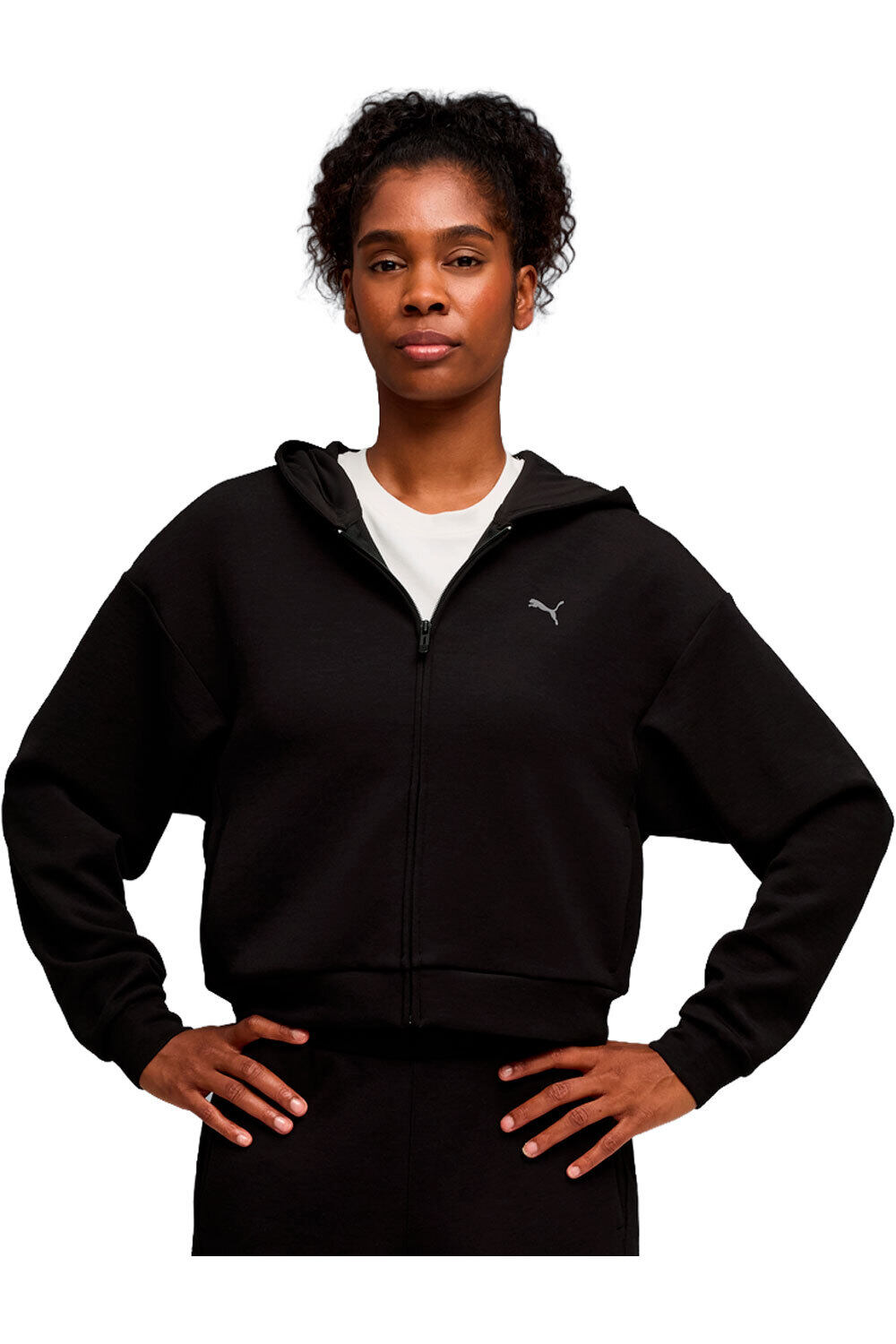 Puma sudaderas deportivas mujer W Cloudspun FZ Hoodi vista frontal