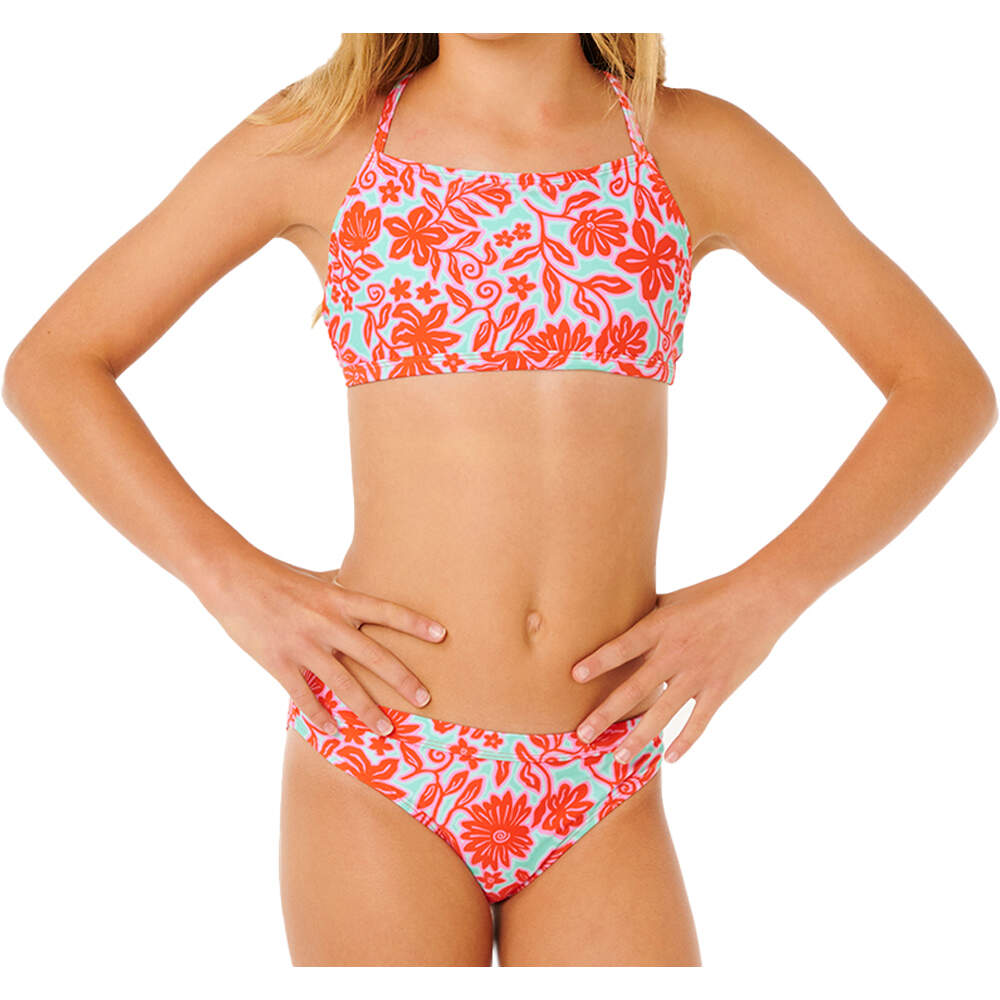 Rip Curl bañador playa niña SUNSHINE SQUAD 3P SET-GIRL vista frontal