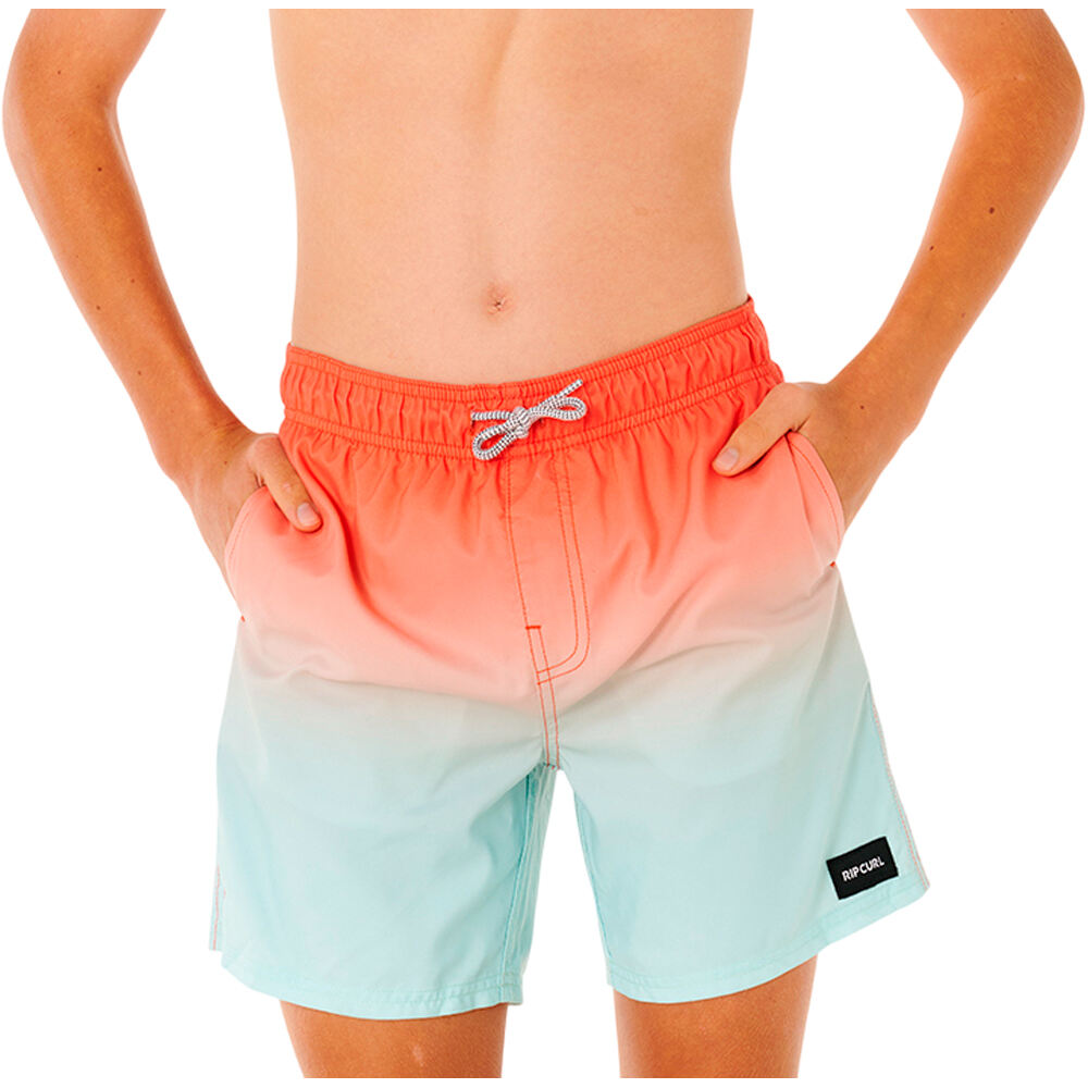 Rip Curl bañador playa niño OFFSET FADE VOLLEY-BOY vista frontal