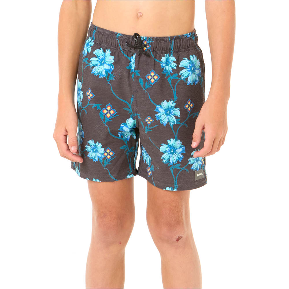 Rip Curl bañador playa niño SURF REVIVAL FLORAL VOLLEY-BOY vista frontal