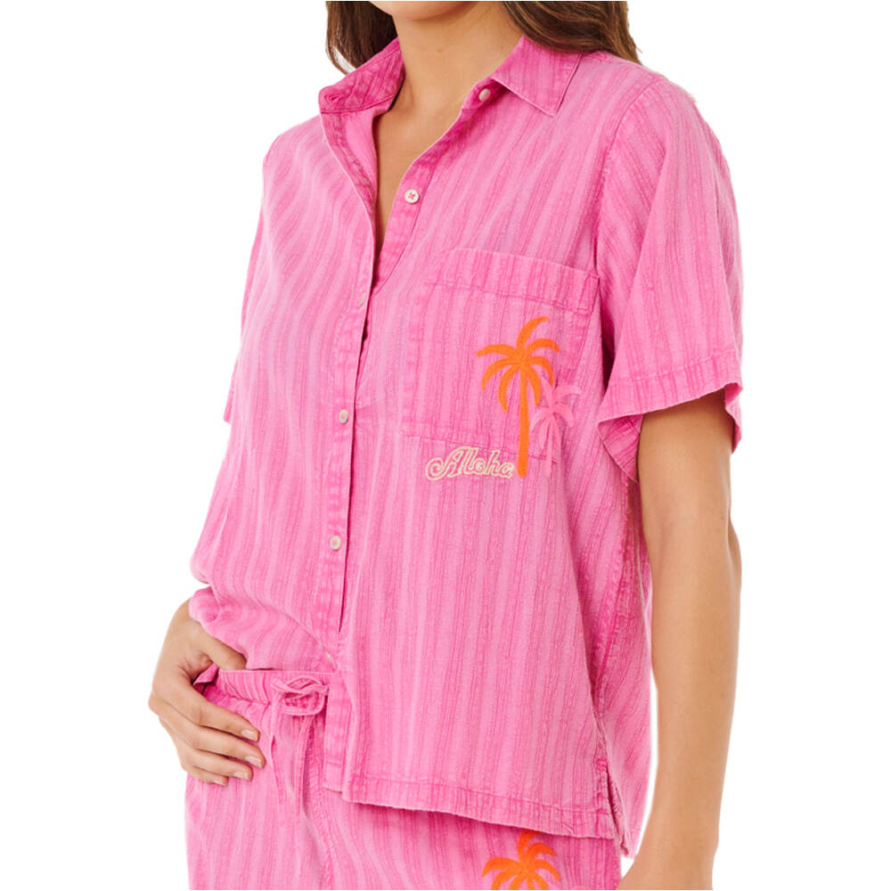 Rip Curl camisa manga corta mujer HOTEL MALIBU EMBROID SHIRT vista frontal