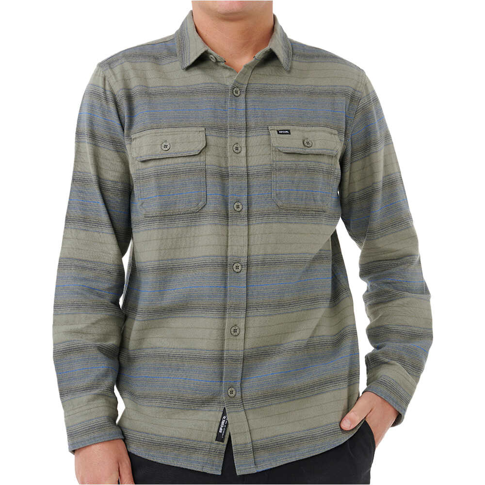 Rip Curl camisa manga larga hombre LINE UP FLANNEL SHIRT vista frontal