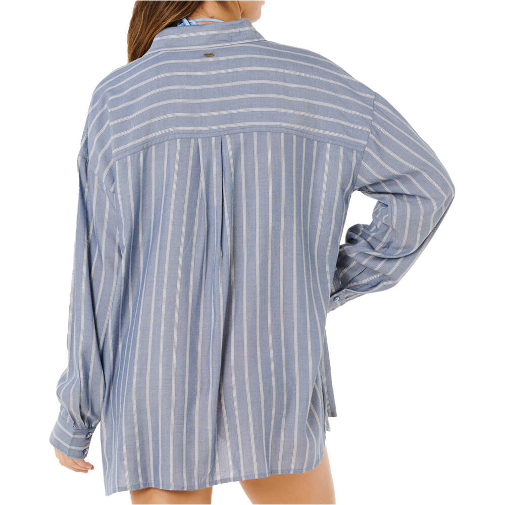 Rip Curl camisa manga larga mujer BEACH DAYS PINSTRIPE SHIRT vista trasera