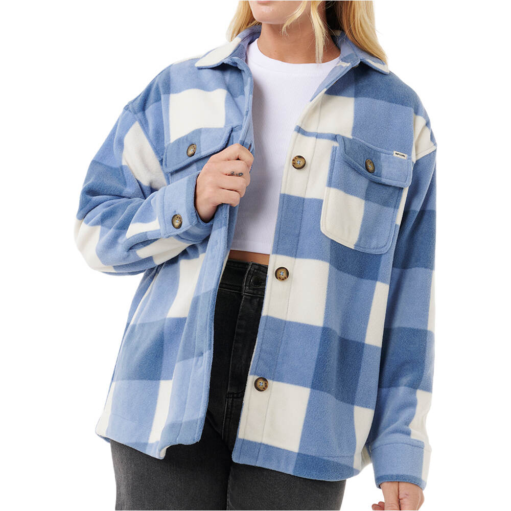 Rip Curl camisa manga larga mujer NEON ISLES FLEECE L/S SHIRT vista detalle