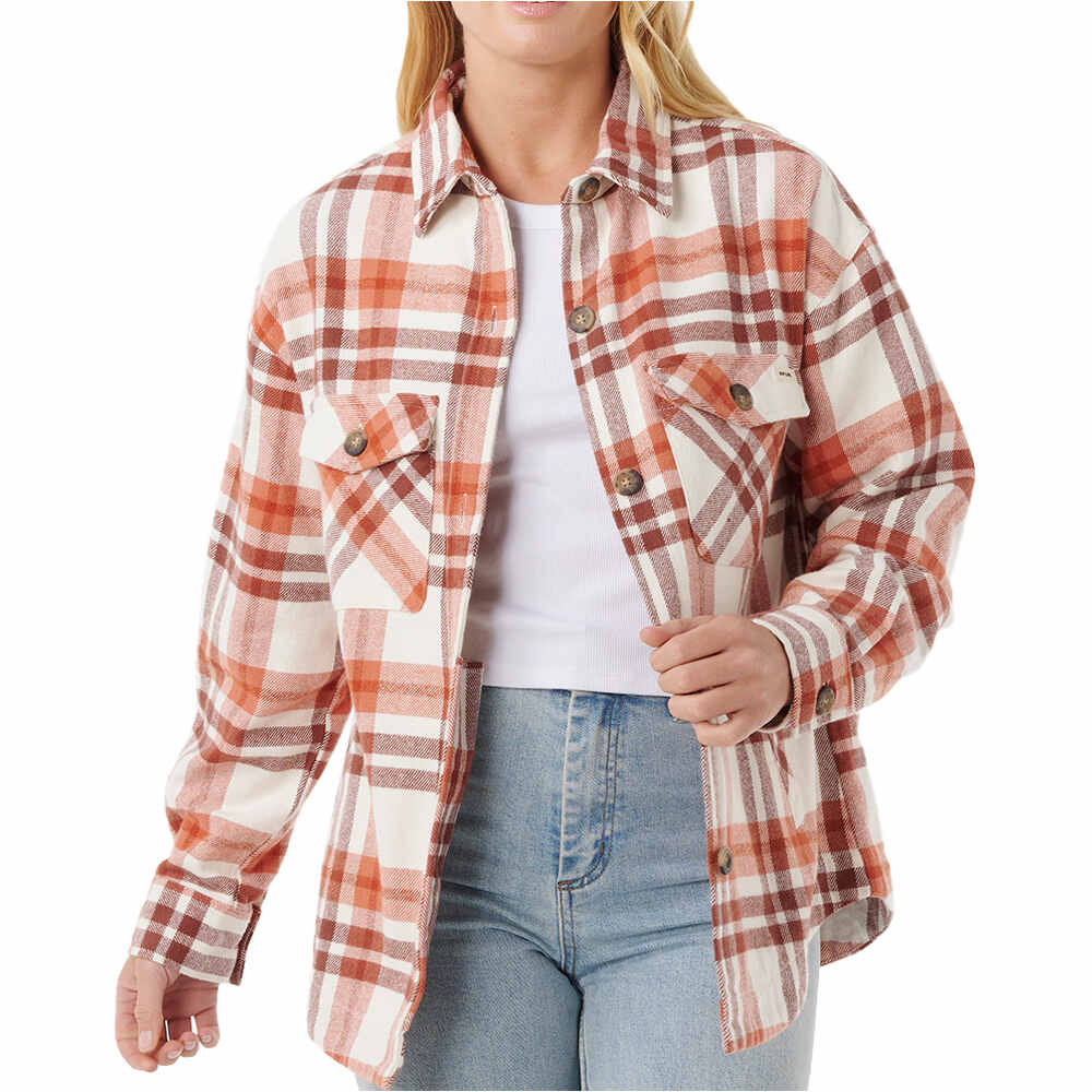 Rip Curl camisa manga larga mujer OCEANIC L/S FLANNEL SHIRT vista frontal