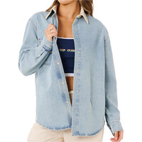 Rip Curl camisa manga larga mujer SURF SIDE RELAXED DENIM SHIRT vista frontal