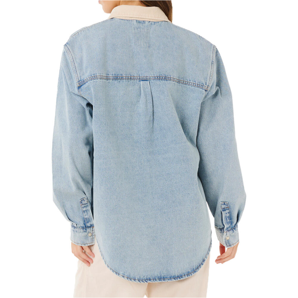 Rip Curl camisa manga larga mujer SURF SIDE RELAXED DENIM SHIRT vista trasera