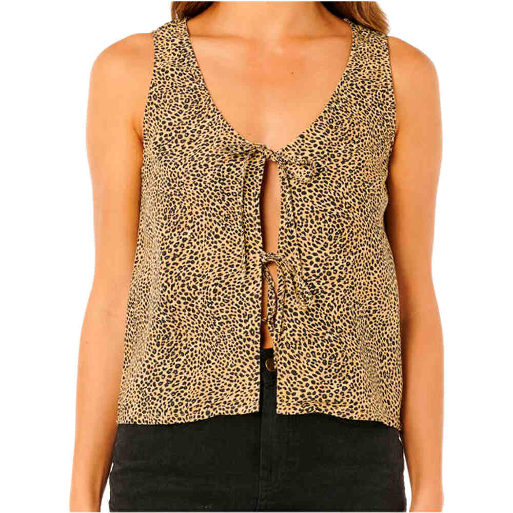 Rip Curl camiseta tirantes mujer ANIMAL INSTINCTS TIE FRONT TOP vista frontal