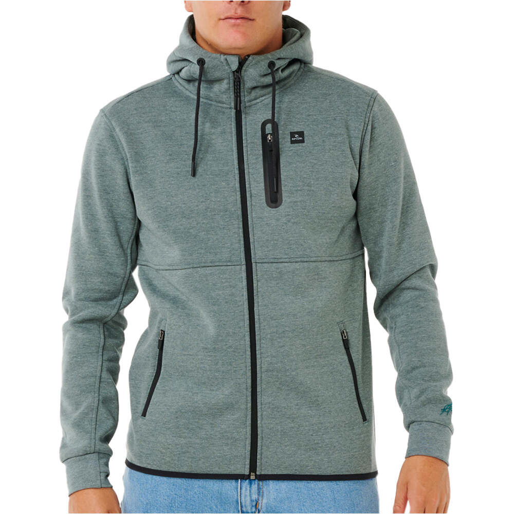 Rip Curl chaquetas hombre ANTI SERIES DEPARTED ZIP THRU vista frontal