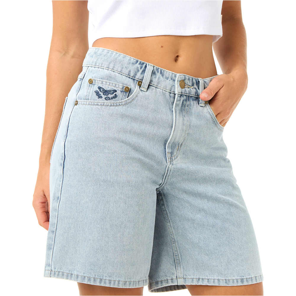 Rip Curl pantalón corto deporte mujer AGGIE RELAXED DENIM SHORT vista detalle