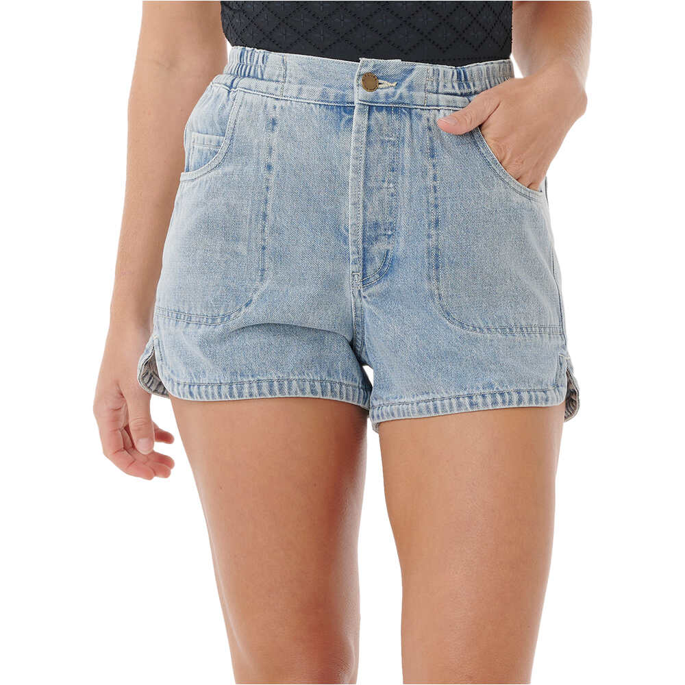 Rip Curl pantalón corto deporte mujer PACIFIC RIDER DENIM SHORT vista frontal