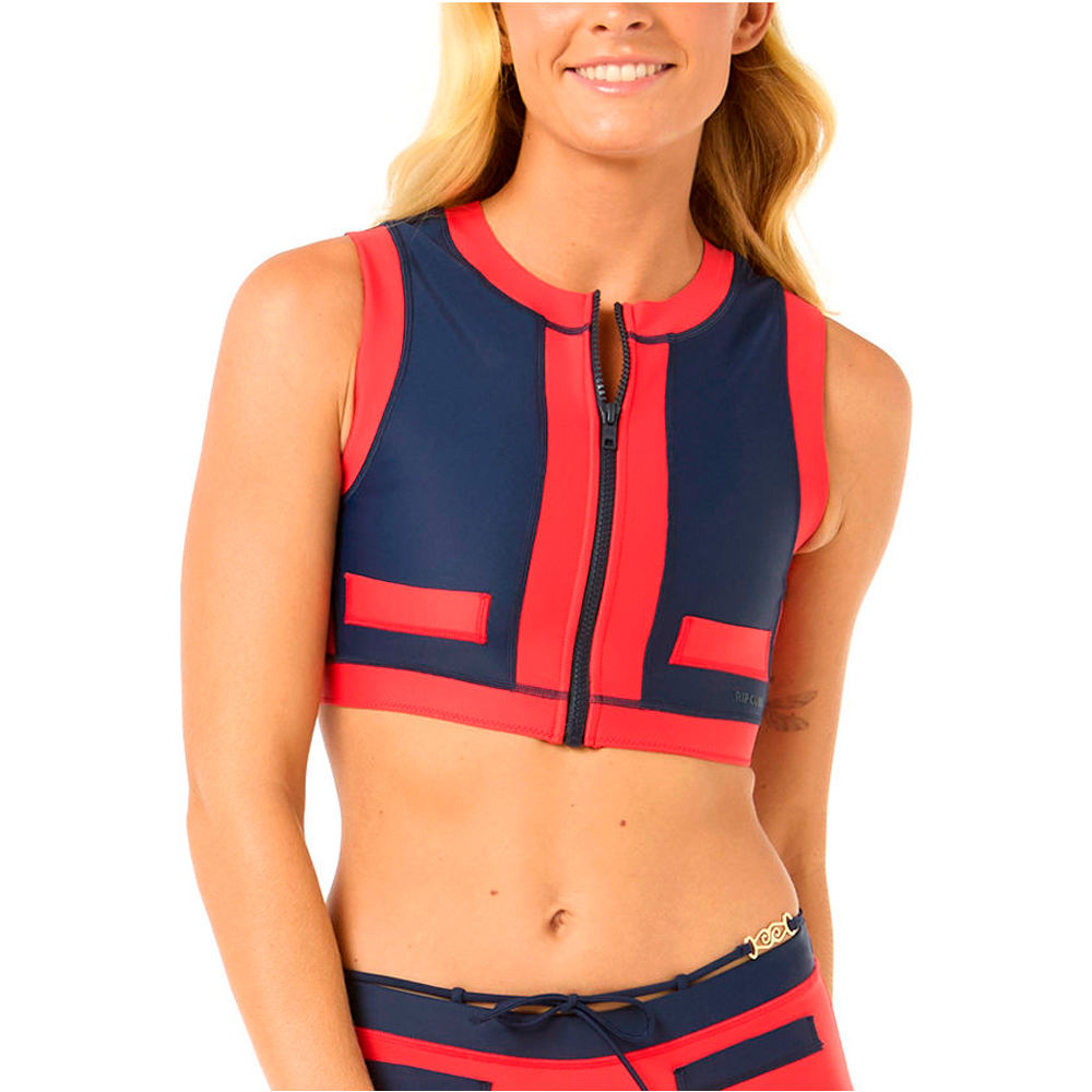 Rip Curl parte de arriba bikini COCO SHORT SLEEVE VEST vista frontal