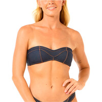 Rip Curl parte de arriba bikini DALIAS DENIM BANDEAU vista frontal
