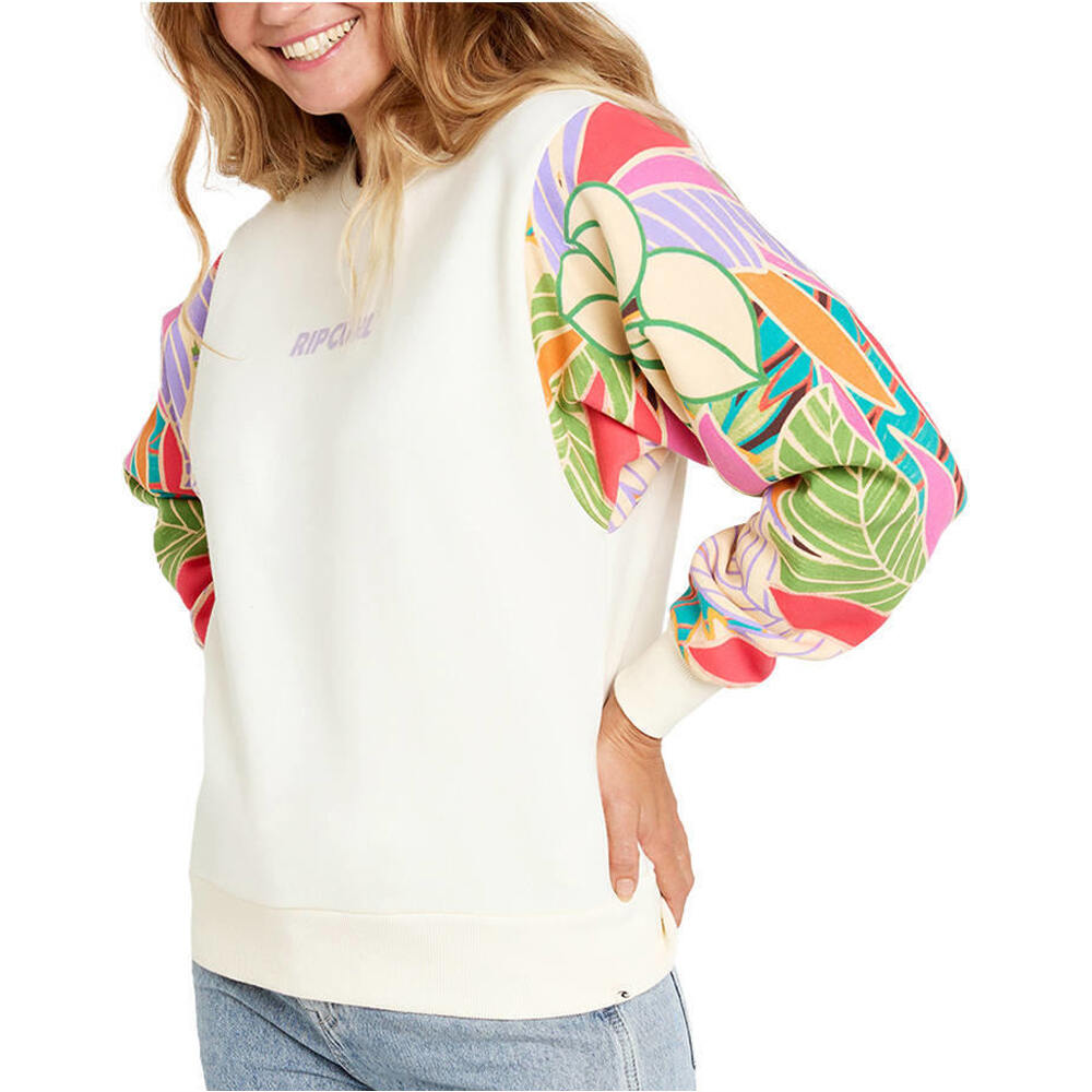 Rip Curl sudadera mujer CREW WAVY PRINT SLEEVES vista detalle