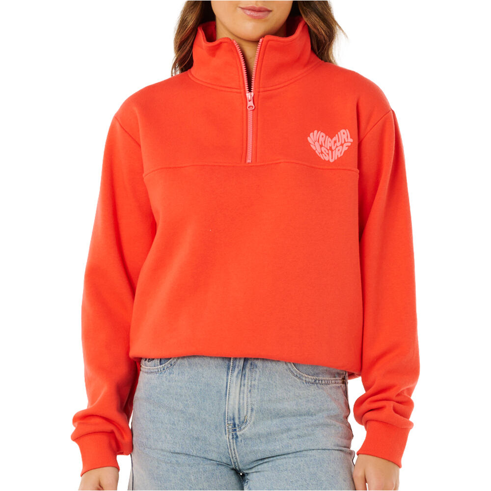 Rip Curl sudadera mujer RC HEART HALF ZIP FLEECE vista frontal