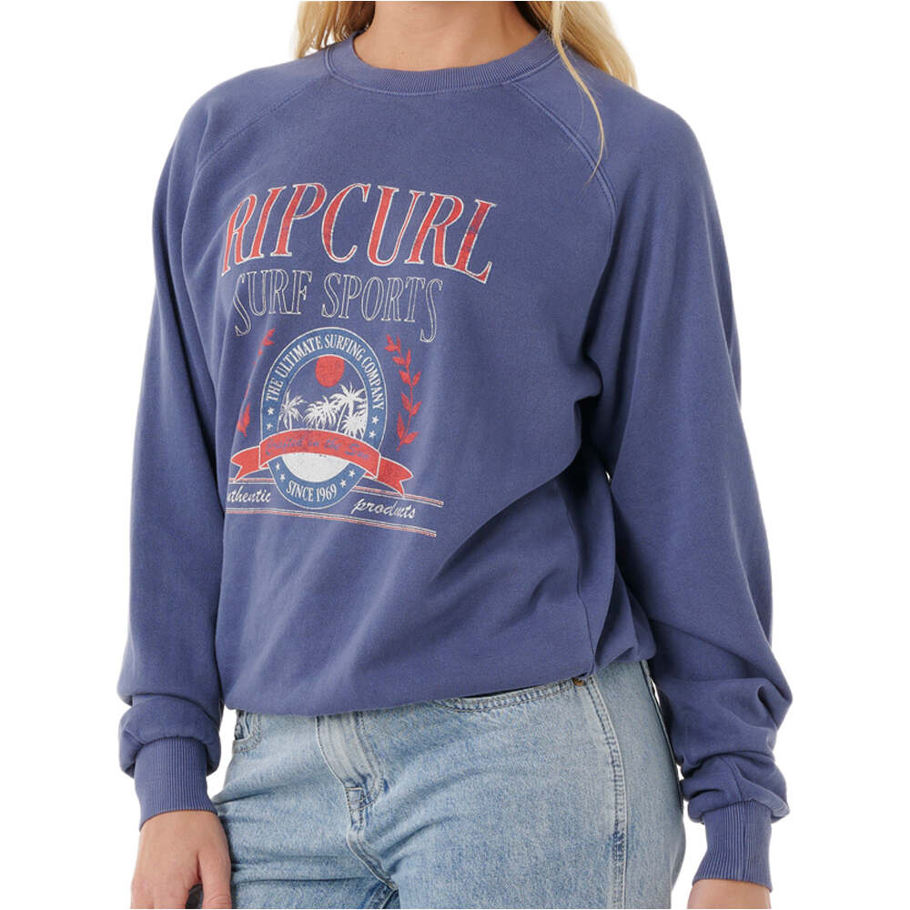 Rip Curl sudadera mujer SURF DEPT. RELAXED RAGLAN CREW vista detalle