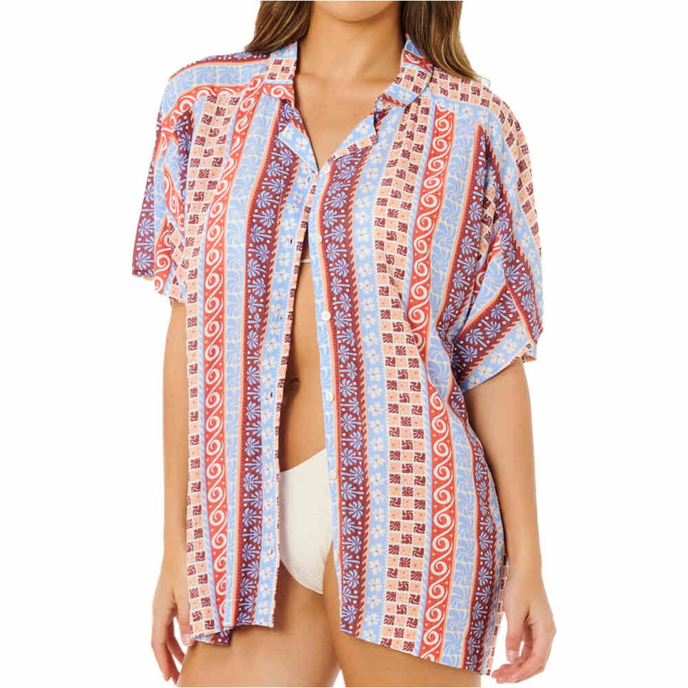 Rip Curl Vestido VENTURA VISCOSE S/S SHIRT vista trasera