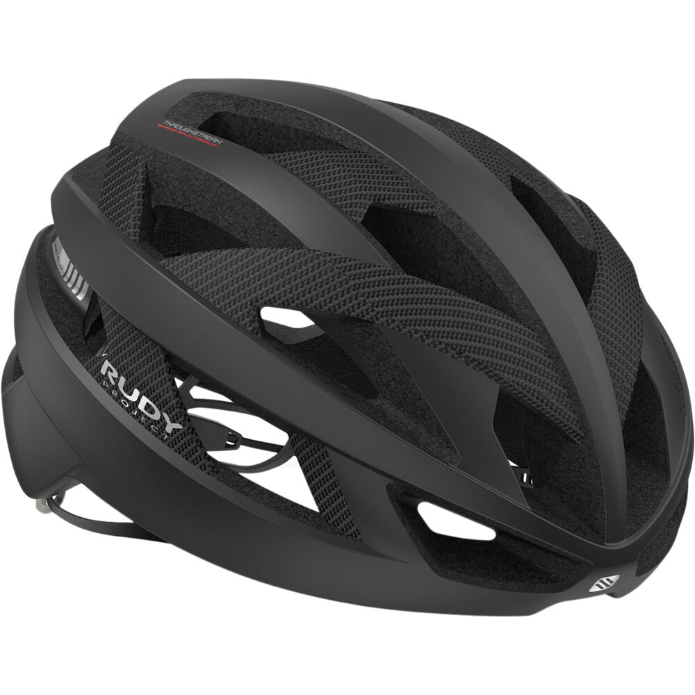 Rudy Project casco bicicleta REBEL Carbon Black Matte Free Pads+Pouch vista frontal