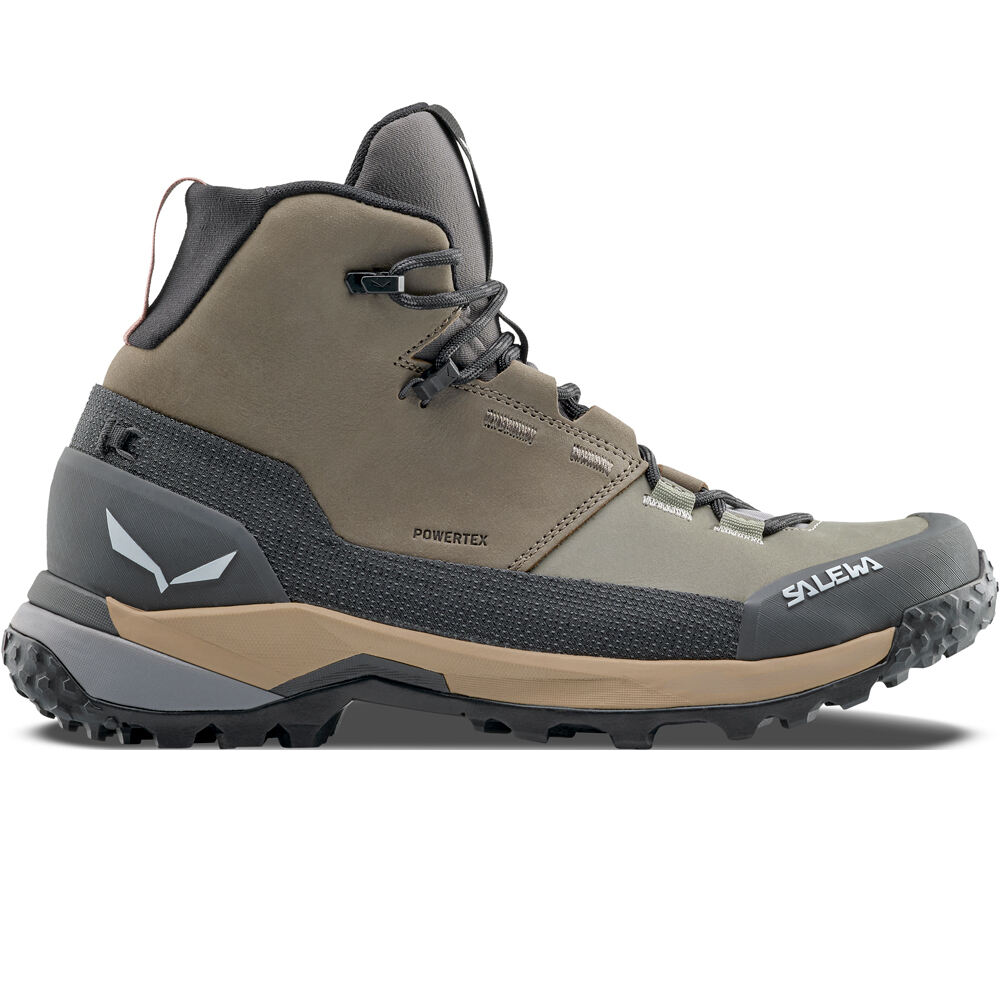 Salewa bota trekking mujer PUEZ LEATHER MID PTX W lateral exterior