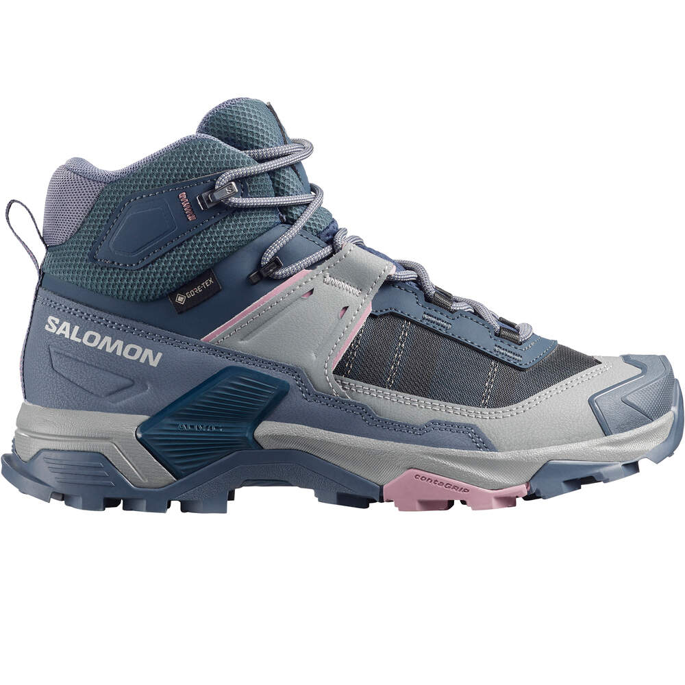 Salomon bota trekking mujer X ULTRA 5 MID GTX W lateral exterior