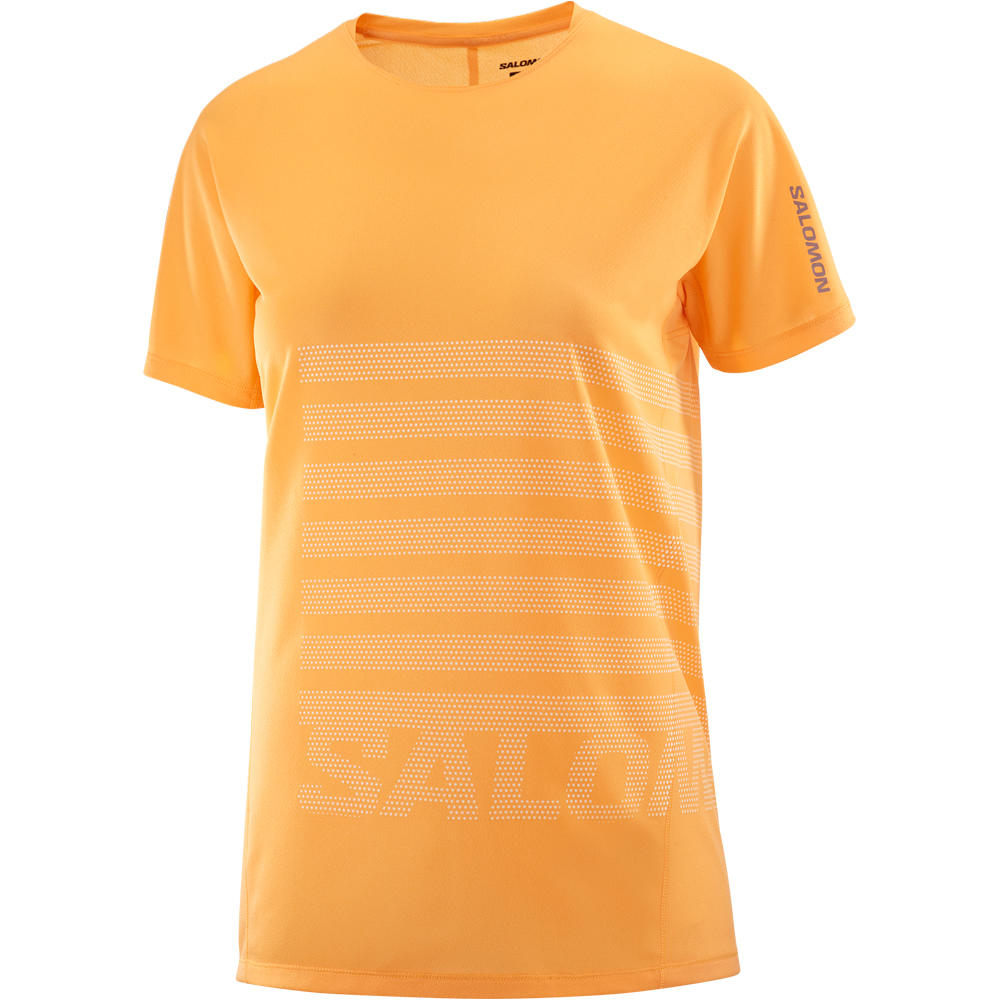 Salomon camiseta entrenamiento manga corta mujer SENSE AERO SS TEE GFX W vista detalle