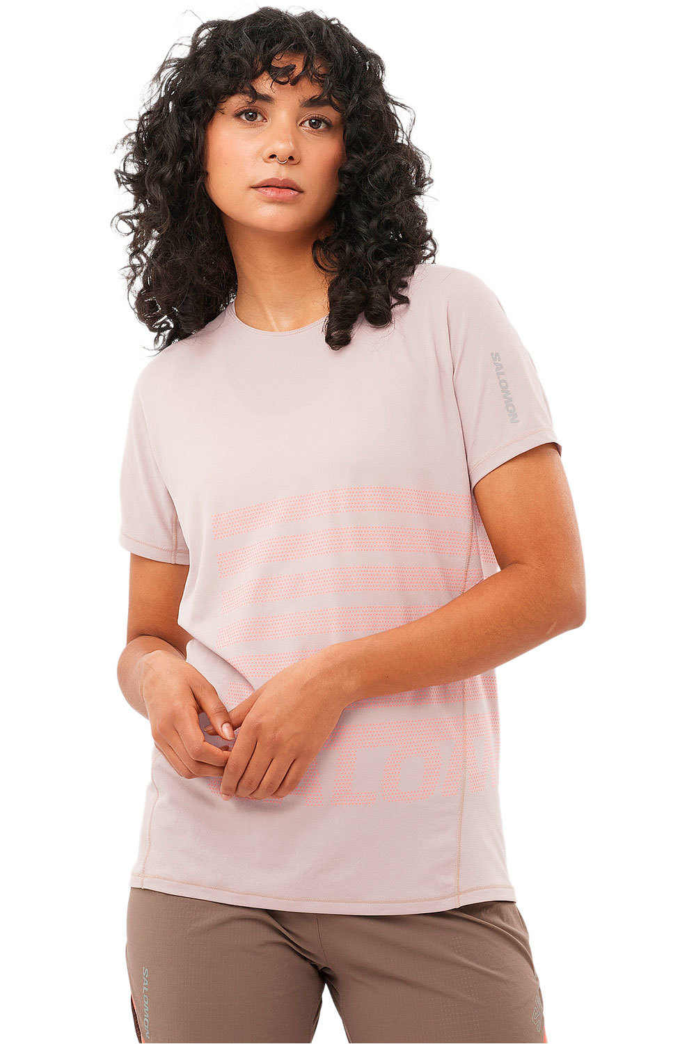 Salomon camiseta entrenamiento manga corta mujer SENSE AERO SS TEE GFX W vista frontal