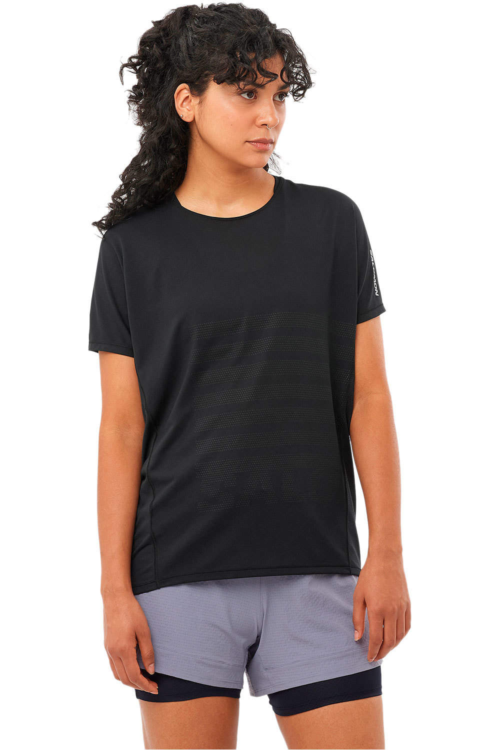 Salomon camiseta entrenamiento manga corta mujer SENSE AERO SS TEE GFX W vista frontal