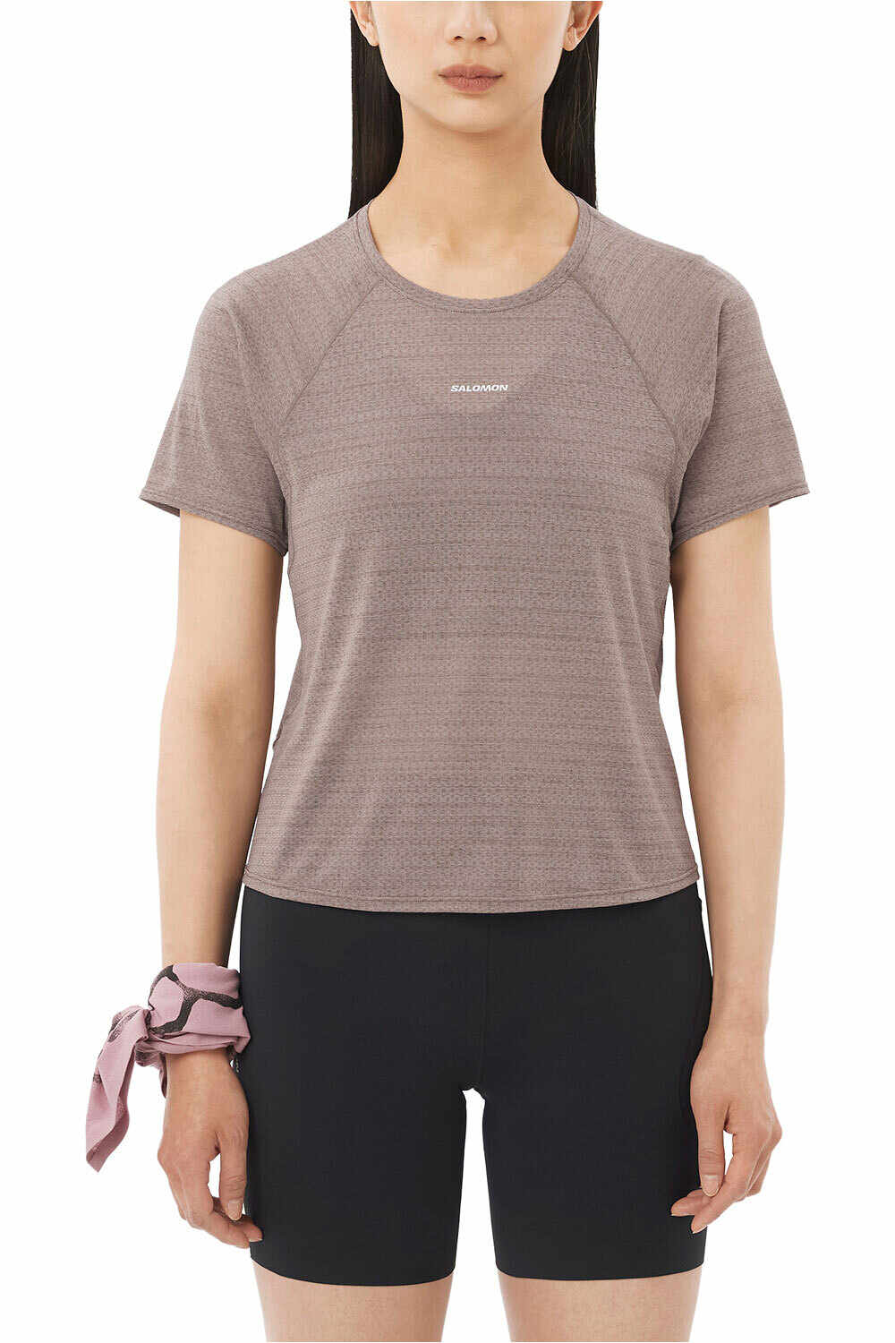 Salomon camiseta entrenamiento manga corta mujer SHKout AIR CROPP SS TEE W vista frontal