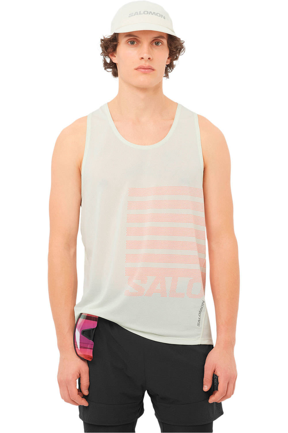 Salomon camiseta entrenamiento tirantes hombre SENSE AERO SINGLET GFX M vista frontal