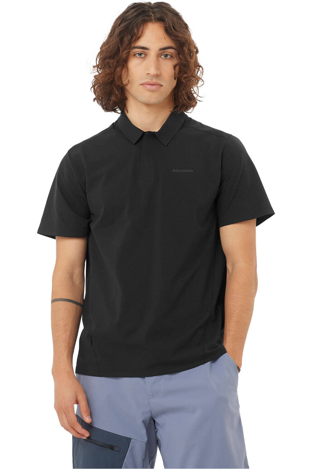 Salomon camiseta montaña manga corta hombre TRACKLINE POLO M vista frontal