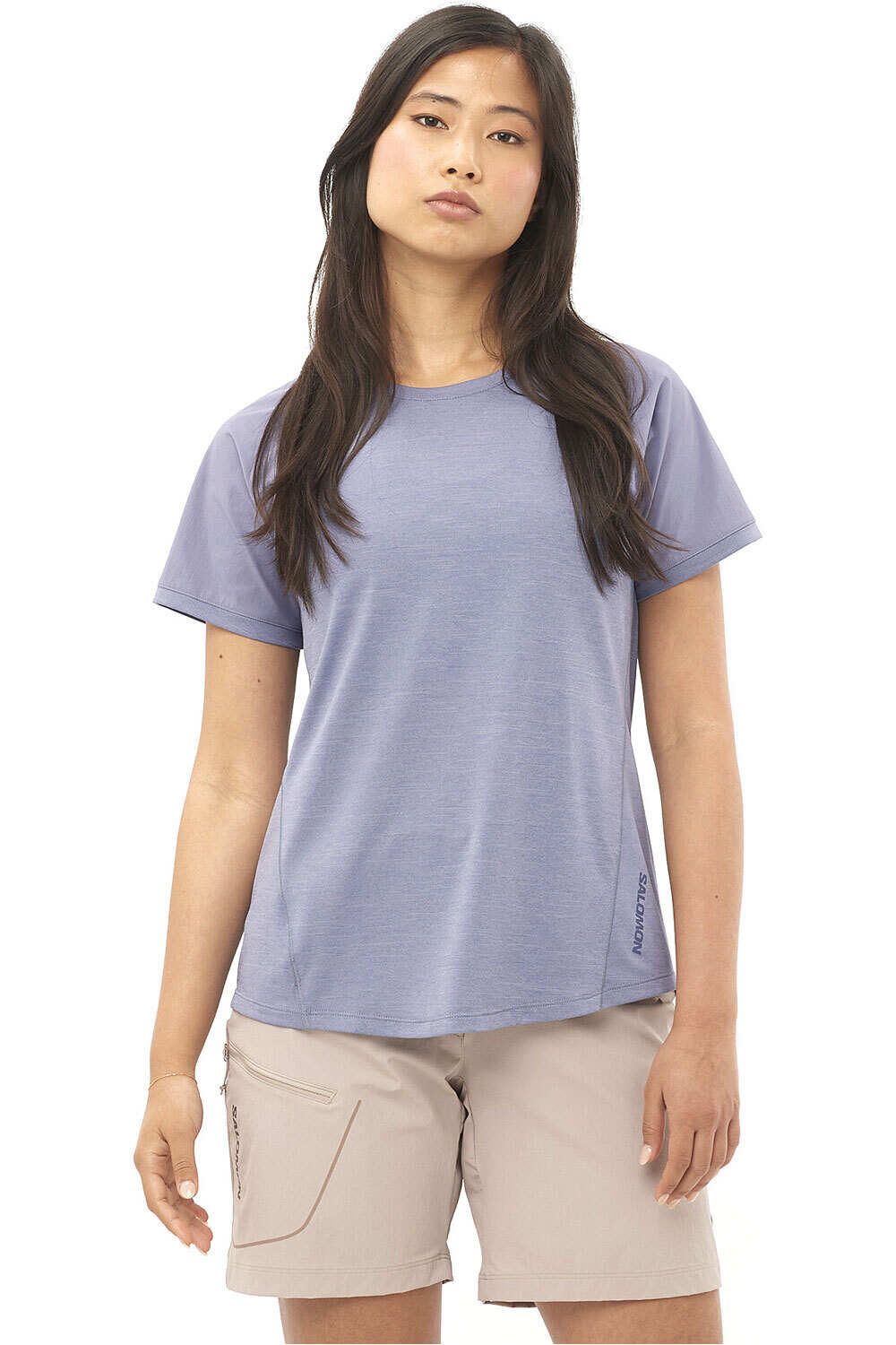 Salomon camiseta montaña manga corta mujer OUTLINE SS TEE W vista frontal