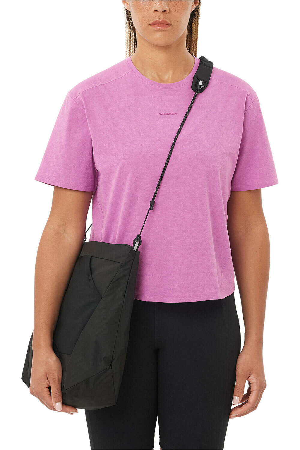 Salomon camiseta montaña manga corta mujer TRACKLINE SS TEE W vista frontal