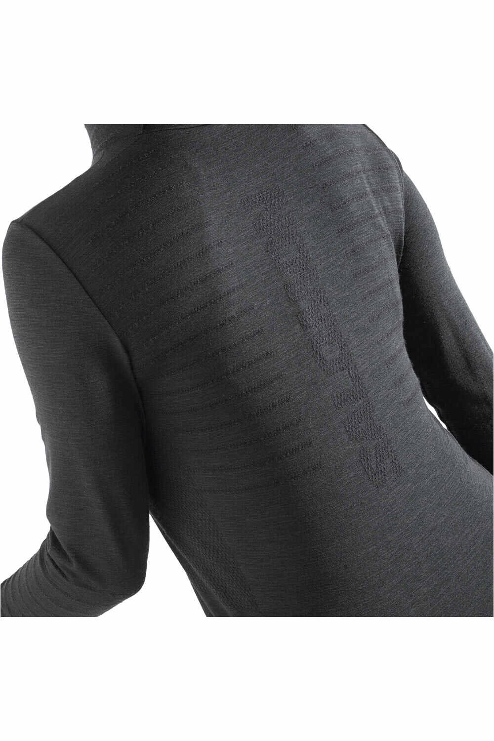 Salomon camiseta montaña manga larga mujer OUTSPEED WOOL HOODY W vista detalle