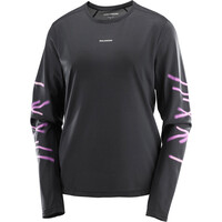 Salomon camiseta montaña manga larga mujer SHKout CORE LS TEE GFX W vista detalle