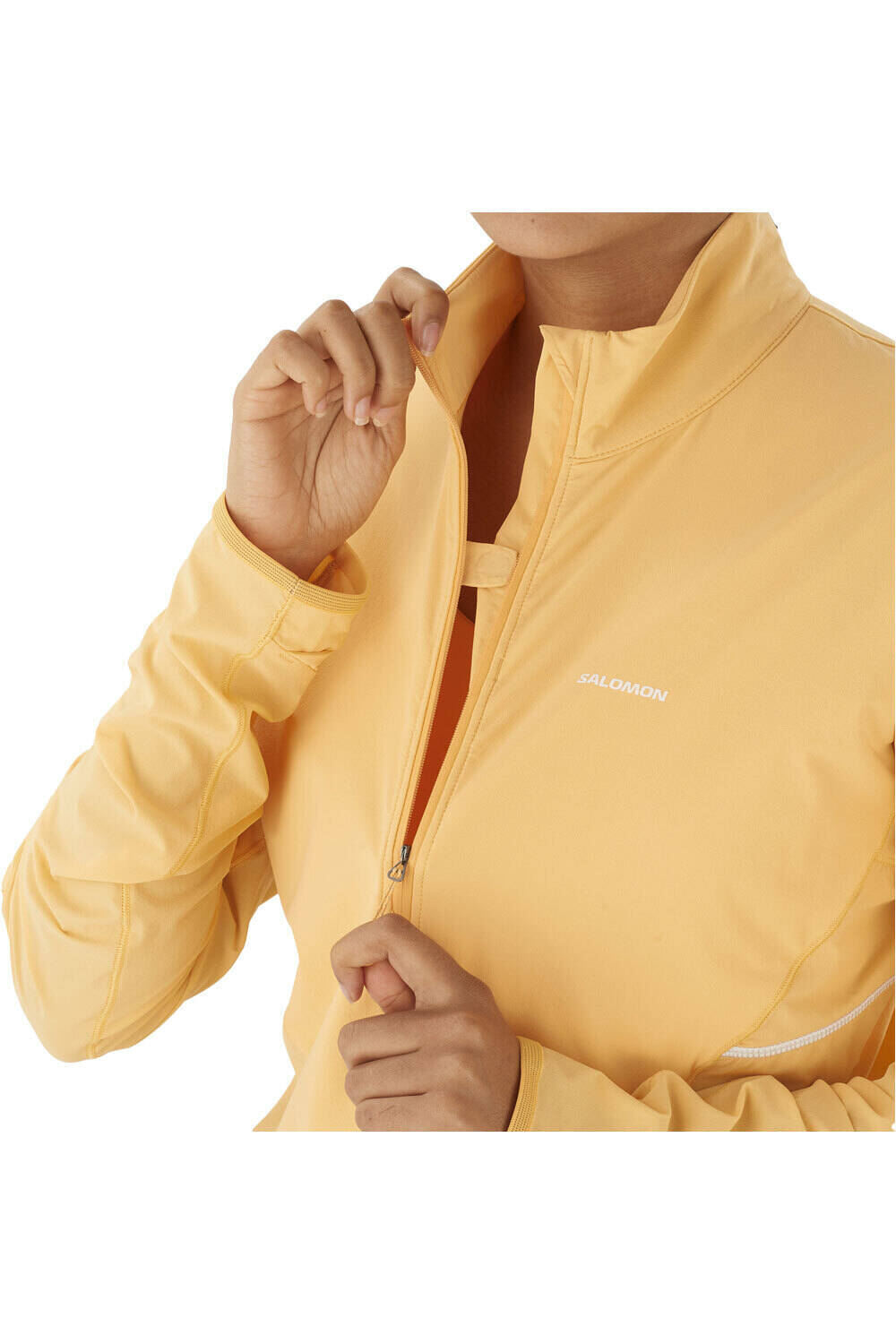 Salomon camiseta técnica manga larga mujer SENSE AERO HYBD CP PLVR W vista detalle