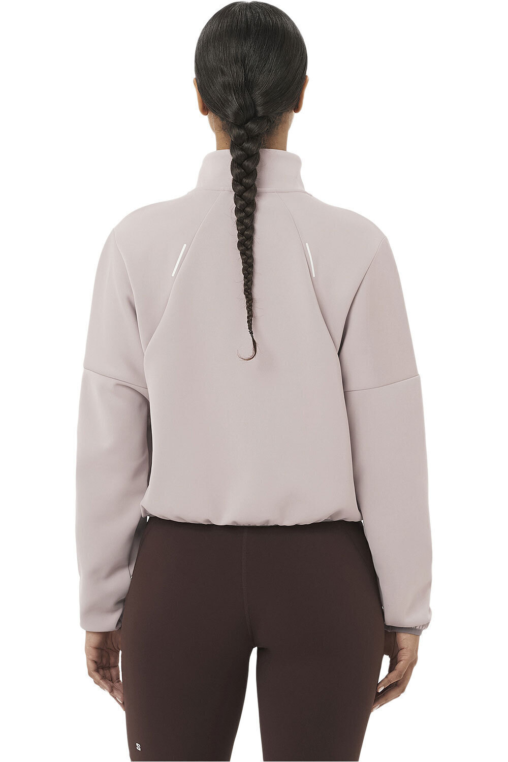 Salomon camiseta técnica manga larga mujer SHKout HZ CROP SWEATER W vista trasera