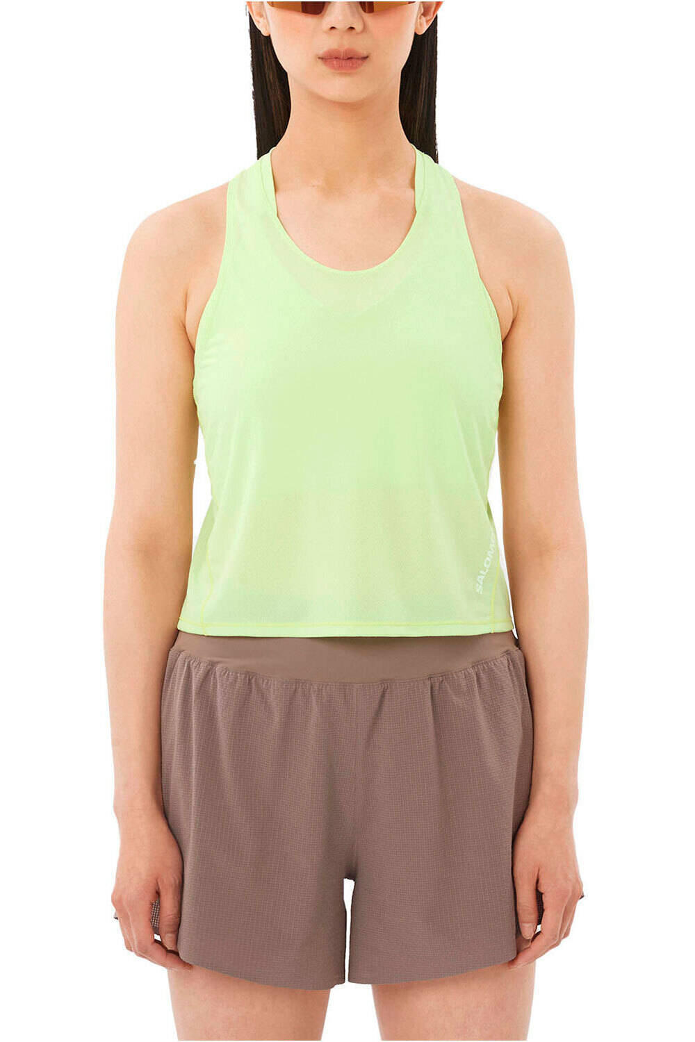 Salomon camiseta tirantes running SENSE AERO SHORT TANK W vista frontal