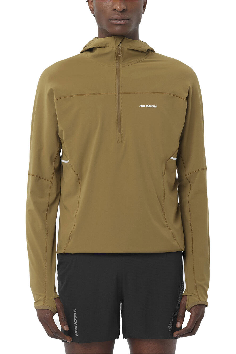 Salomon camisetas trail running manga larga hombre SENSE AERO HYBRID HZ HD M vista frontal