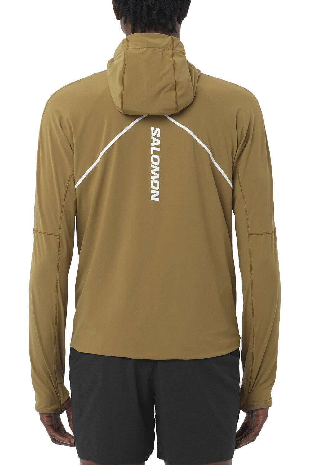 Salomon camisetas trail running manga larga hombre SENSE AERO HYBRID HZ HD M vista trasera